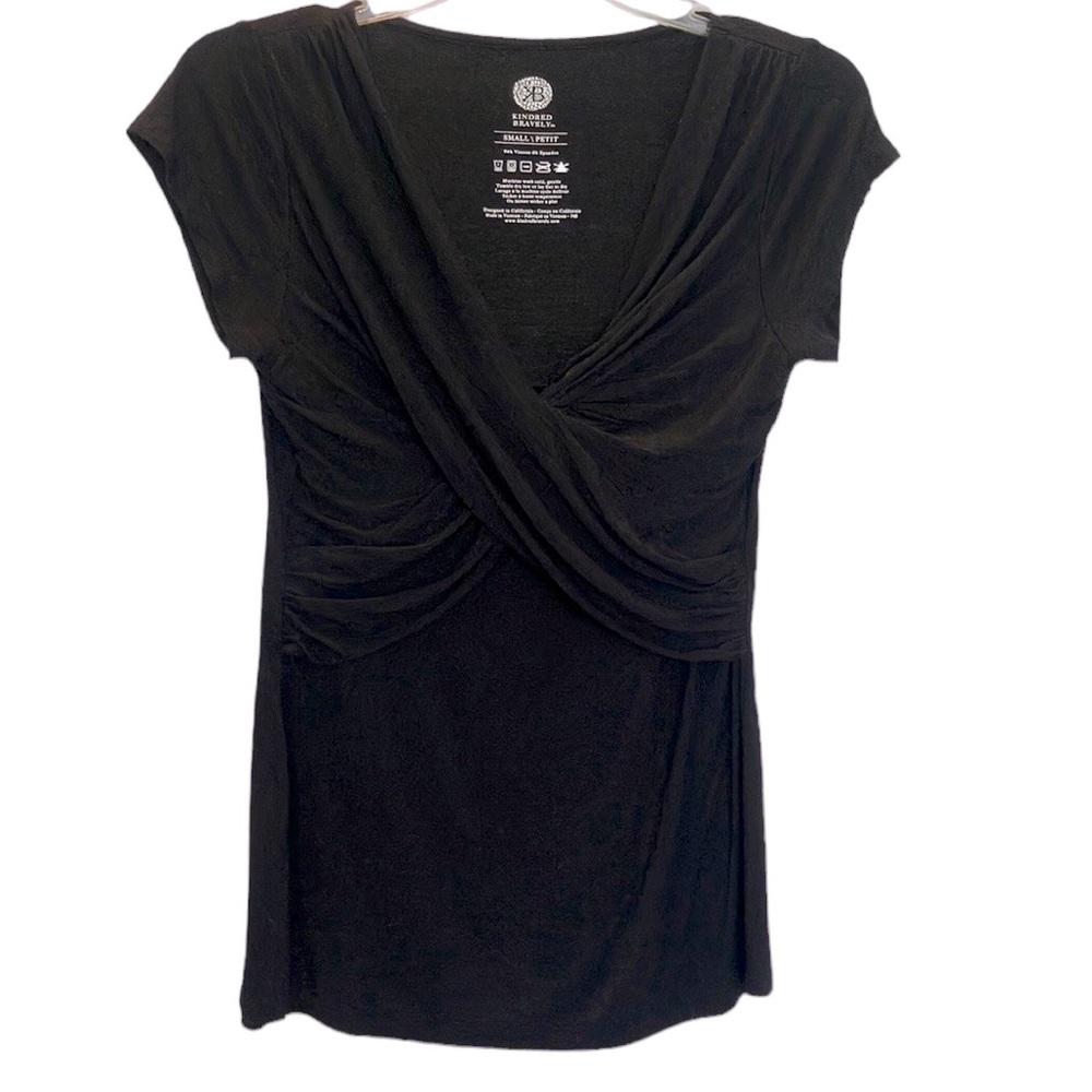 Kindred Bravely maternity/nursing crossover top black size small